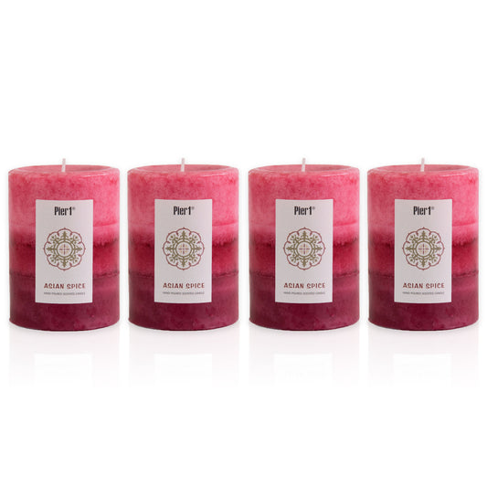 Pier 1 Island Orchard 3x4 Layered Set of 4 Pillar Candles